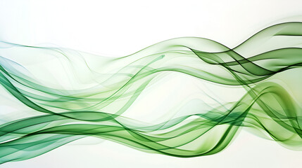 Wall Mural - Abstract green wave on white background ,Abstract green and black waves flowing design background, modern digital art 