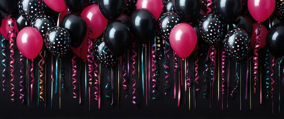 Wall Mural - birthday party goth theme abstract concept background wallpaper for banner copy space