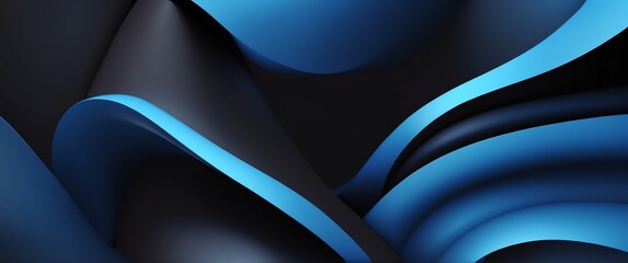 Wall Mural - blue to black gradient theme abstract concept background wallpaper for banner copy space