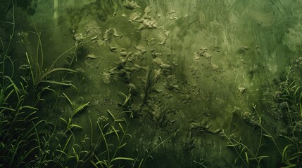 Poster - Textured background in spring grass shade with dark edges for lettering and space