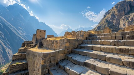 Wall Mural - The sacred Inca site of Ollantaytambo, a well-preserved archaeological park 