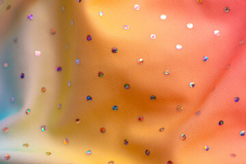 Wall Mural - multicolored fabric with holografic glitter dots