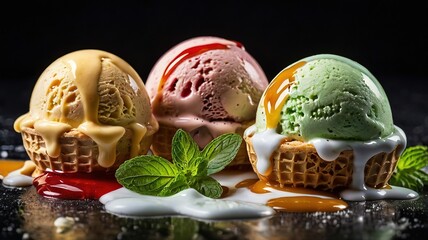 Canvas Print - Ice cream scope Flavors 