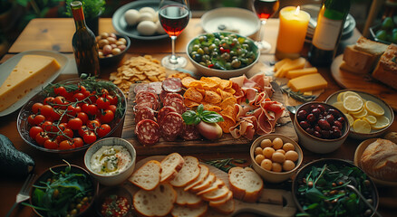 Wall Mural - food on table in a restaurant