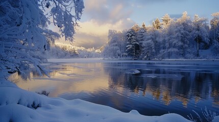 Poster - Winter Wonderland Admiring the Natural Beauty of Snowy Landscapes