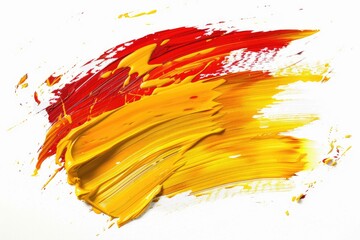 Poster - A detailed view of vibrant yellow and red brush strokes