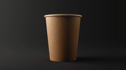 Aufkleber - A single paper cup with a lid on a dark, uniform background