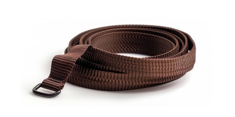 Poster - Close-up shot of a belt on a white surface, great for product photography or design inspiration