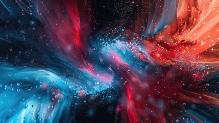 Poster - A close-up shot of a red and blue striped or polka dot patterned background