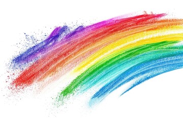 Poster - A vibrant rainbow of colored powder spread across a white surface