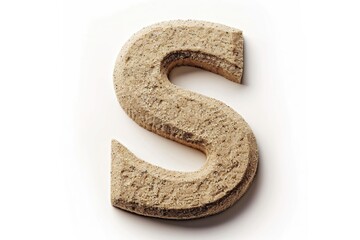 Poster - A close-up shot of a sandy letter S, with texture and details visible
