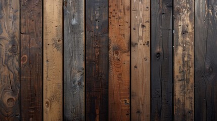 Wall Mural - Close up shot of multiple wooden planks on a wall, suitable for use in interior design or building construction contexts