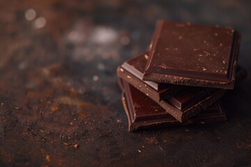 Poster - A pile of chocolate sitting on a table, suitable for food and beverage, event or party use