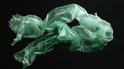 Poster - A pile of green plastic bags stacked on top of each other