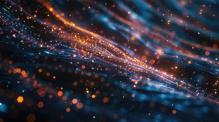 Poster - Blurry image with blue and orange colors, suitable for backgrounds or creative compositions