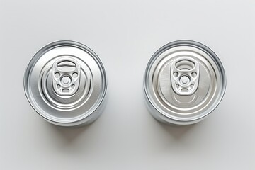 Aufkleber - Two empty cans of soda placed on a clean white surface