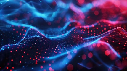 A close-up shot of a blue and red gradient background