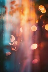 Aufkleber - A blurred image of a group of string lights or fairy lights