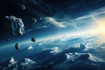 Poster - A view of the Earth from space, suitable for use in presentations or as a background image