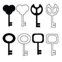 set of key icons in vector	