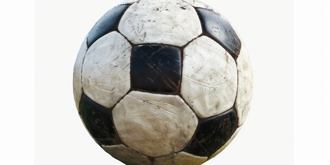 Wall Mural - Close-up shot of a soccer ball on a white background, great for sports or lifestyle photography