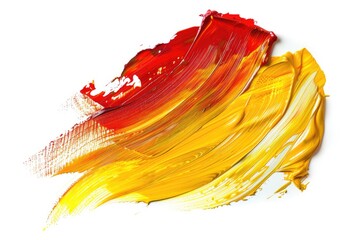 Aufkleber - A detailed view of a yellow and red paintbrush for artistic uses