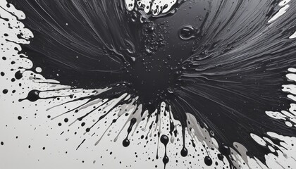 Wall Mural - abstract black and white design on textured canvas in english