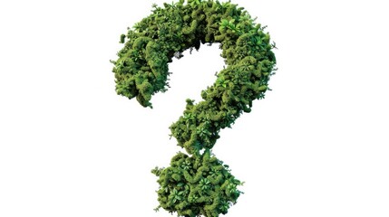 Poster - A minimalist illustration of a tree-shaped question mark on a white background, suitable for use in design and communication projects