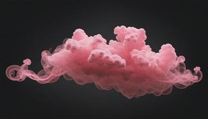Wall Mural - heavenly mist: a three-dimensional pink cloud in a dark sky