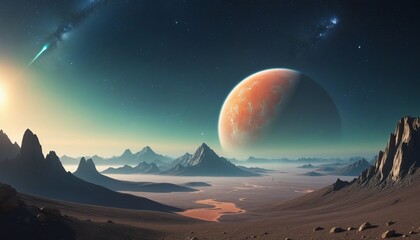 Wall Mural - Ethereal cosmic diagnosis of a mystical virus in outer space, forever changing the universe