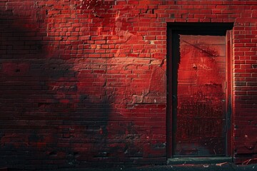 Poster - A fire hydrant sits in front of a red brick wall, with a simple and sturdy design