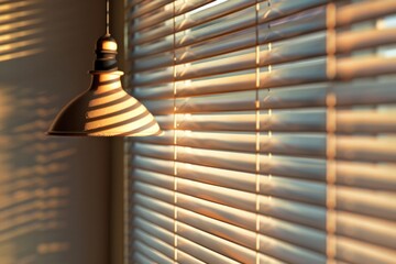 Poster - A warm light shining from a window onto the adjacent wall, great for use in interior design or architecture scenes