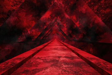 Aufkleber - A bold, red triangle on a dark, black background
