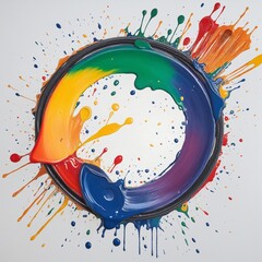 Wall Mural - colorful watercolor stain abstract artistic background