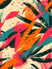 Poster - Retro design created with seamless grunge brushstroke pattern