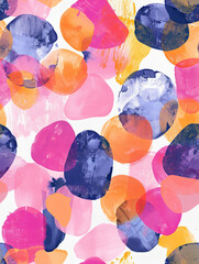Aufkleber - Abstract brush stroke pattern creating colorful irregular shapes on a seamless white background