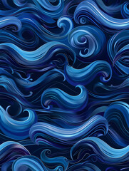 Poster - Abstract background with seamless stylized wave pattern