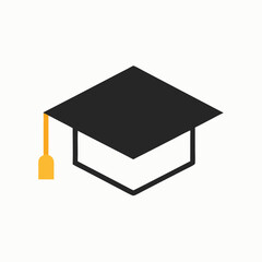 Mortarboard icon, education symbol flat design vector illustration isolated white background (12)