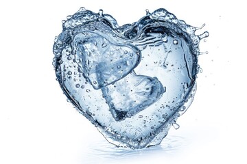 Poster - A unique depiction of a heart crafted from ice and water