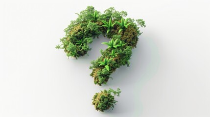 Wall Mural - A creative representation of a question mark made from green plants