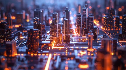 Aufkleber - Urban landscape featuring numerous structures and architecture