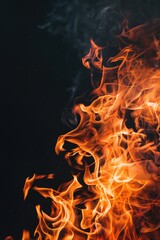 Poster - A burning flame on a dark and mysterious backdrop
