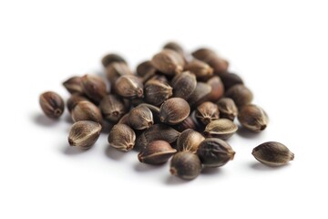 Poster - A collection of small seeds scattered on a clean white background