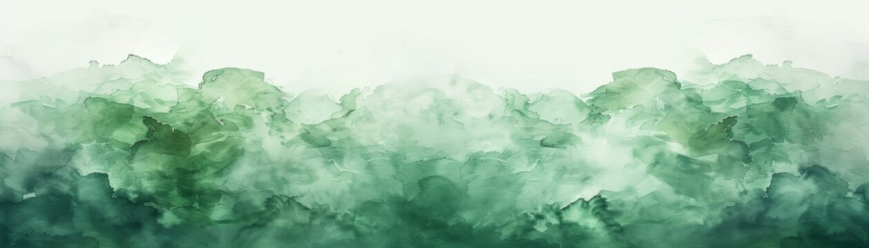 Abstract green watercolor background with soft, dreamy texture.