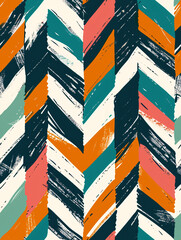 Aufkleber - Modern chevron pattern abstract composition with a vibrant color palette