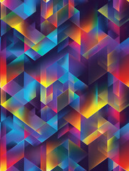 Aufkleber - Colorful abstract geometric pattern background with translucent overlapping shapes, evoking depth and dimension