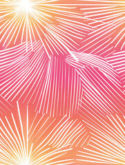 Poster - Pattern of white lines creating star shapes on abstract colorful background