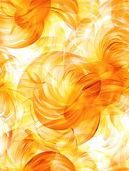 Aufkleber - Swirling yellow and orange abstract background with wavy patterns