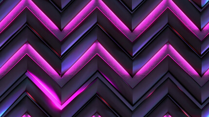 Leinwandbilder - Chevron pattern abstract background with vibrant pink neon light