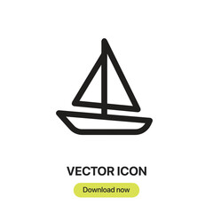 Leinwandbilder - Sailboat icon vector. Linear-style sign for mobile concept and web design. Sailboat symbol illustration. Pixel vector graphics - Vector.	